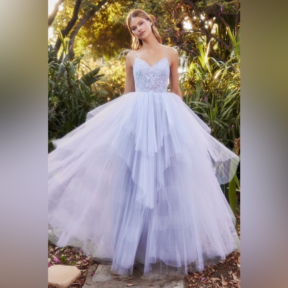 NWT Andrea & Leo Couture Perry Plisse Ruffle Ball Gown